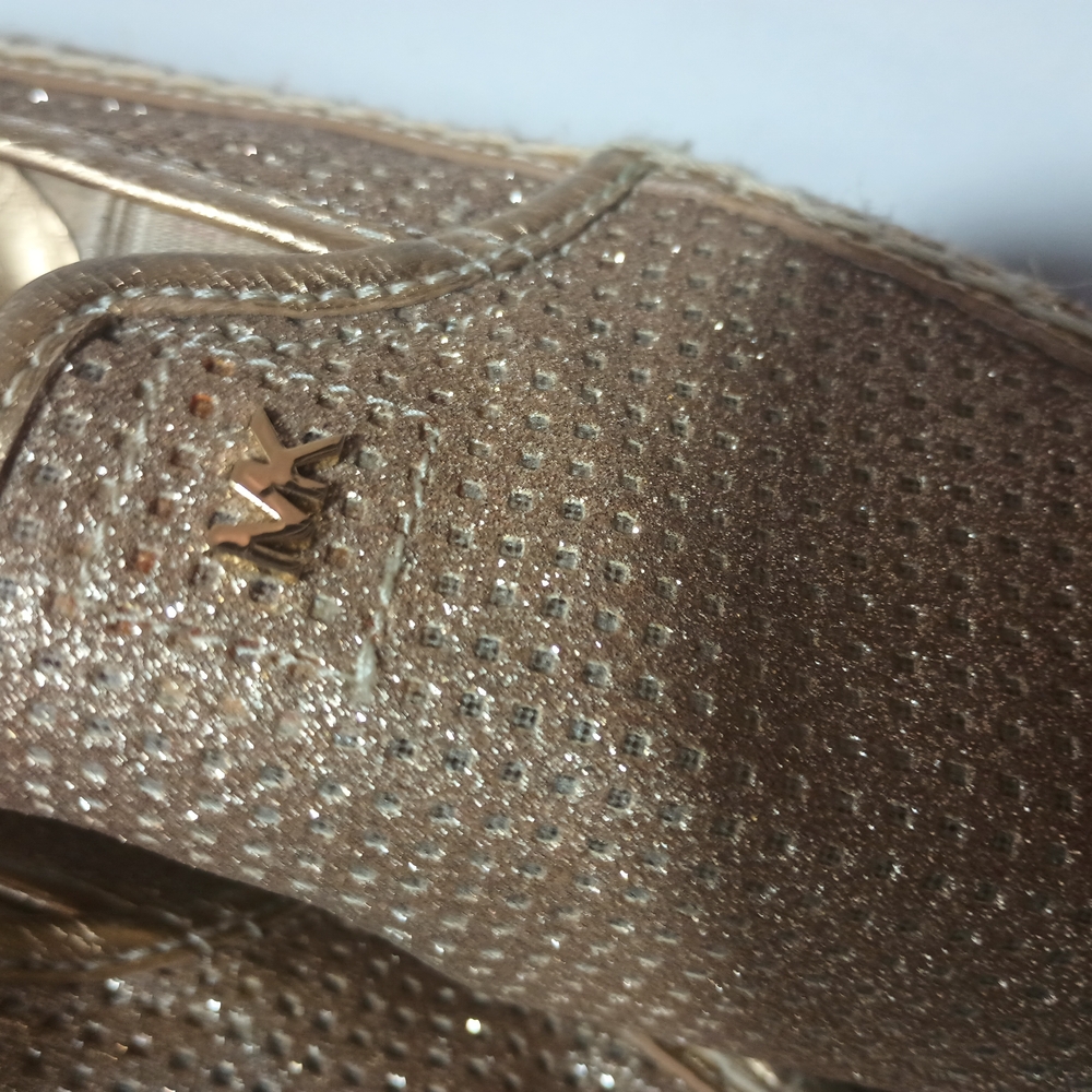 Michael Kors Metallic Gold Espadrille Slip-On Flats - Picture 4 of 9